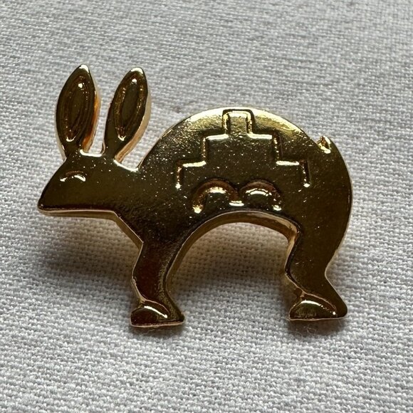 Navajo Southwest Gold Rabbit Pin - Picture 7 of 10